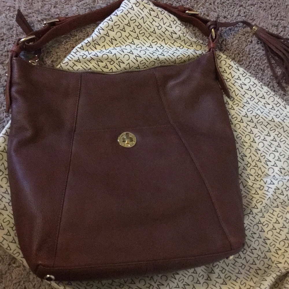 New Isaac Mizrahi Large Brown Leather Bag Tote